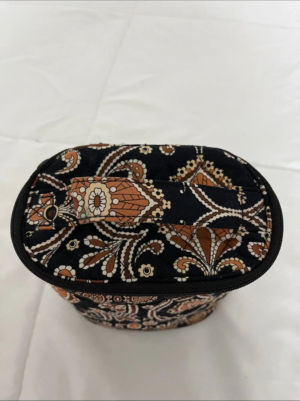 Vera Bradley Black and Brown Floral Quilted Cosmetic Case,  Cool Keep lunchbox
